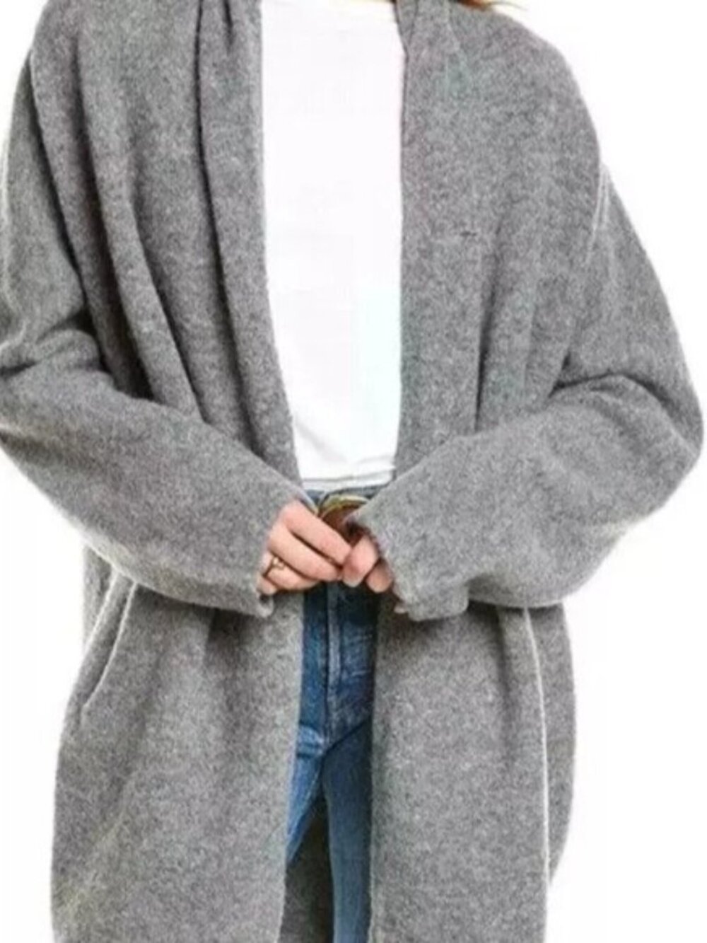 Vince Oversized Wool Alpaca Blend Drape Cardigan